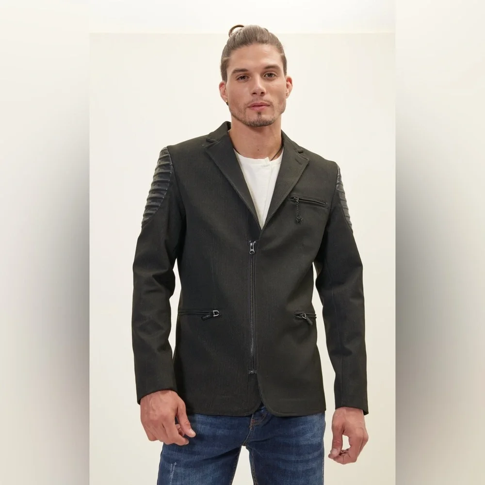 🔥 🆕 RNT 23 RON TOMSON Modern Shoulder Moto Cross Shoulder Sports Coat - Black M